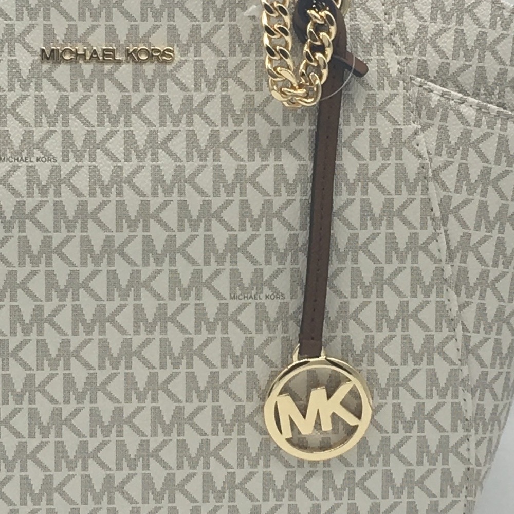 MICHAEL KORS LG CHAIN SHOULDER TOTE VANILLA - Picture 12 of 16